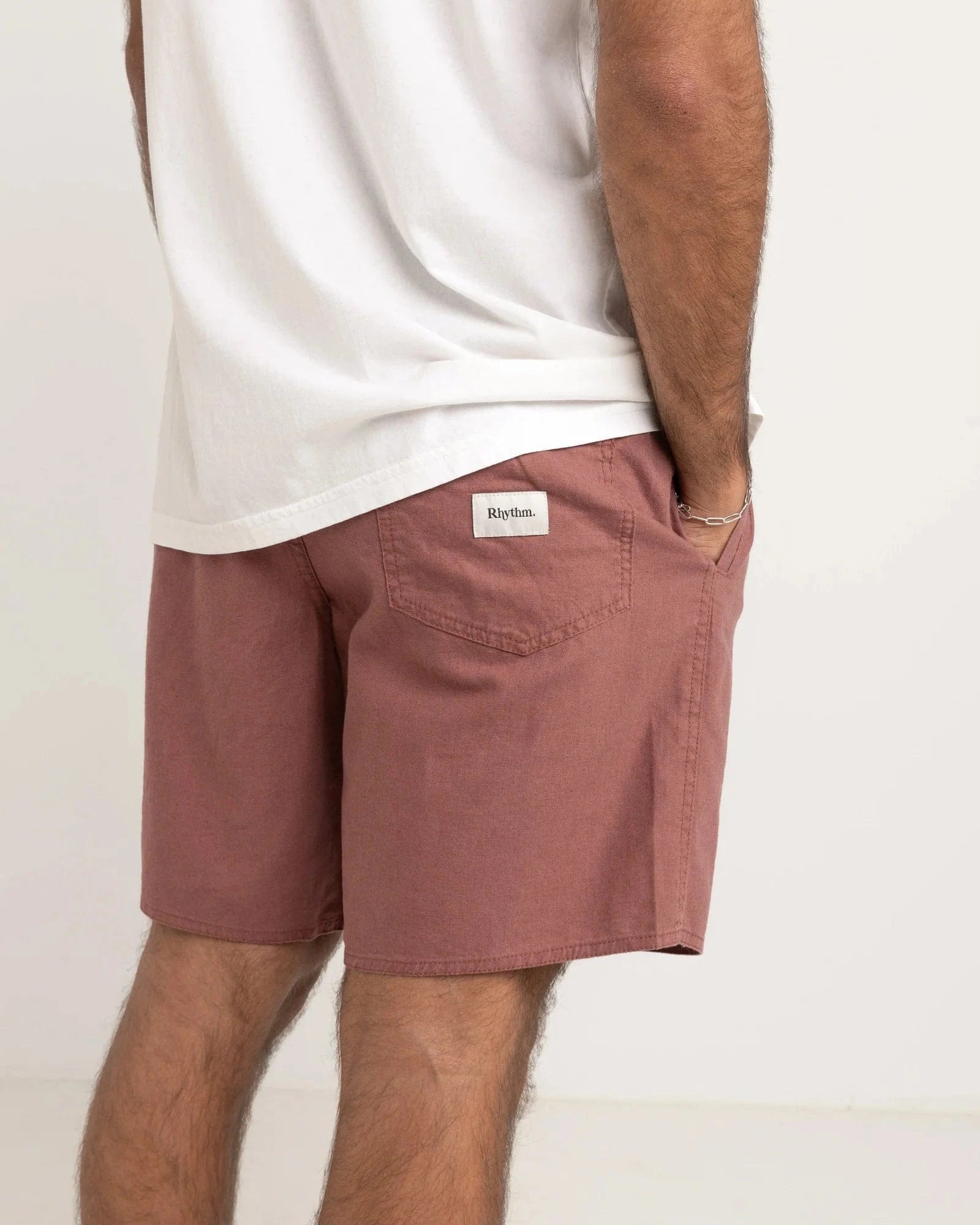 Rhythm Mens Classic Linen Jam - Merlot Rhythm Classic Line Jam - Merlot Splash Swimwear Mens Shorts