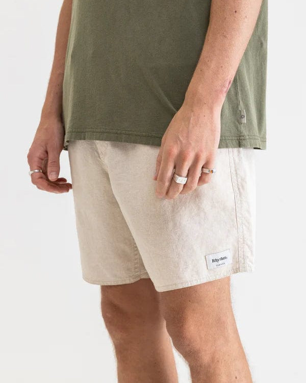 Rhythm Mens Classic Linen Jam Shorts CL21M-JA11 Splash Swimwear Mens Sand / 30 9360397091656