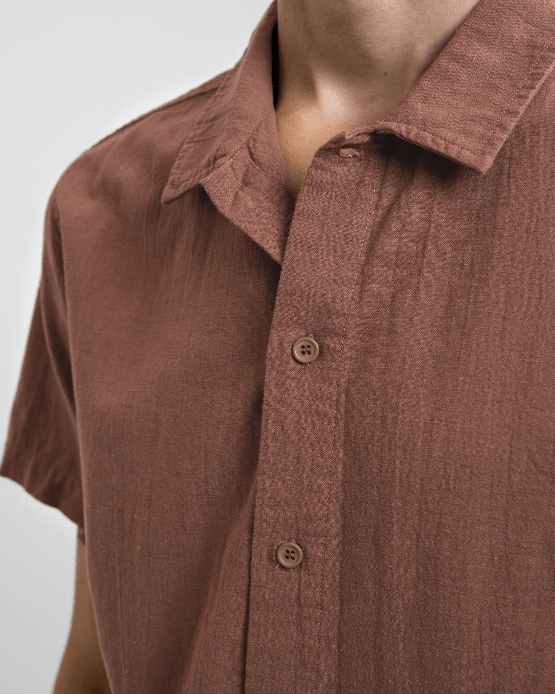 Rhythm Mens Classic Linen S/Sleeve Shirt Splash Swimwear Mens