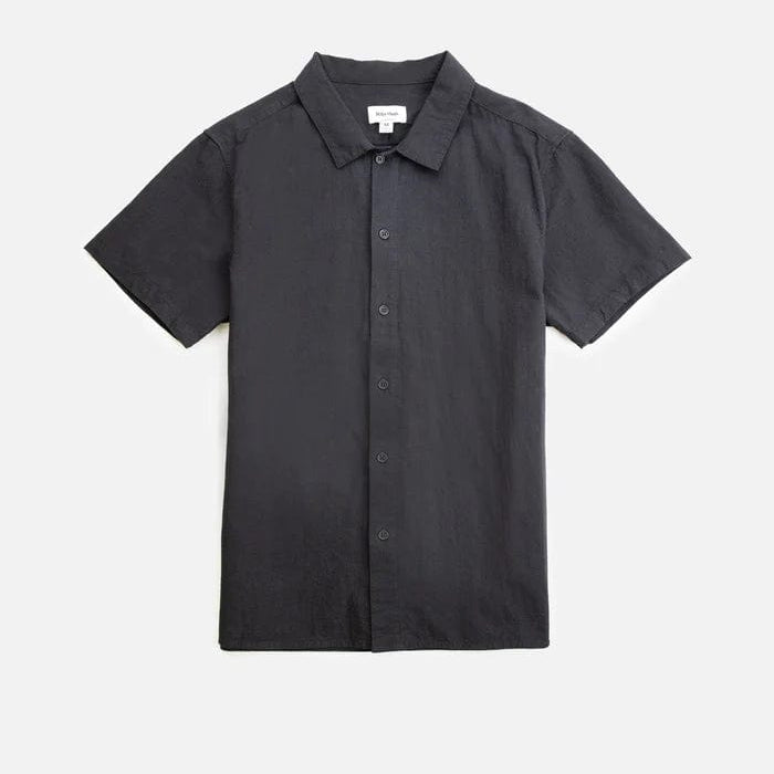 Rhythm Mens Classic Linen S/Sleeve Shirt CL21M-WT05-BLK Splash Swimwear Mens Black / XS 1000018002