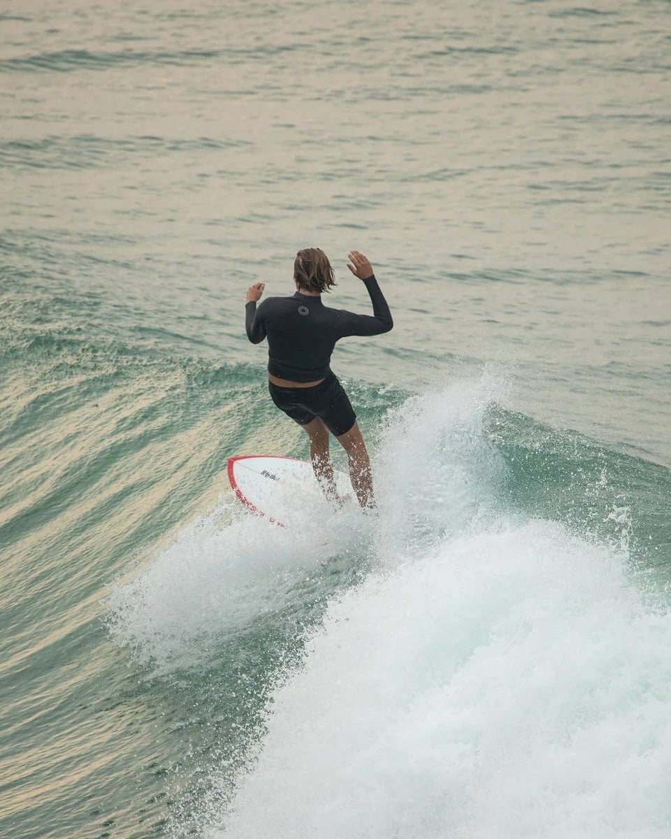 Rhythm Mens Classic Long Sleeve Rash Shirt - Black Rhythm Dobby Ss Shirt Tobacco Splash Swimwear