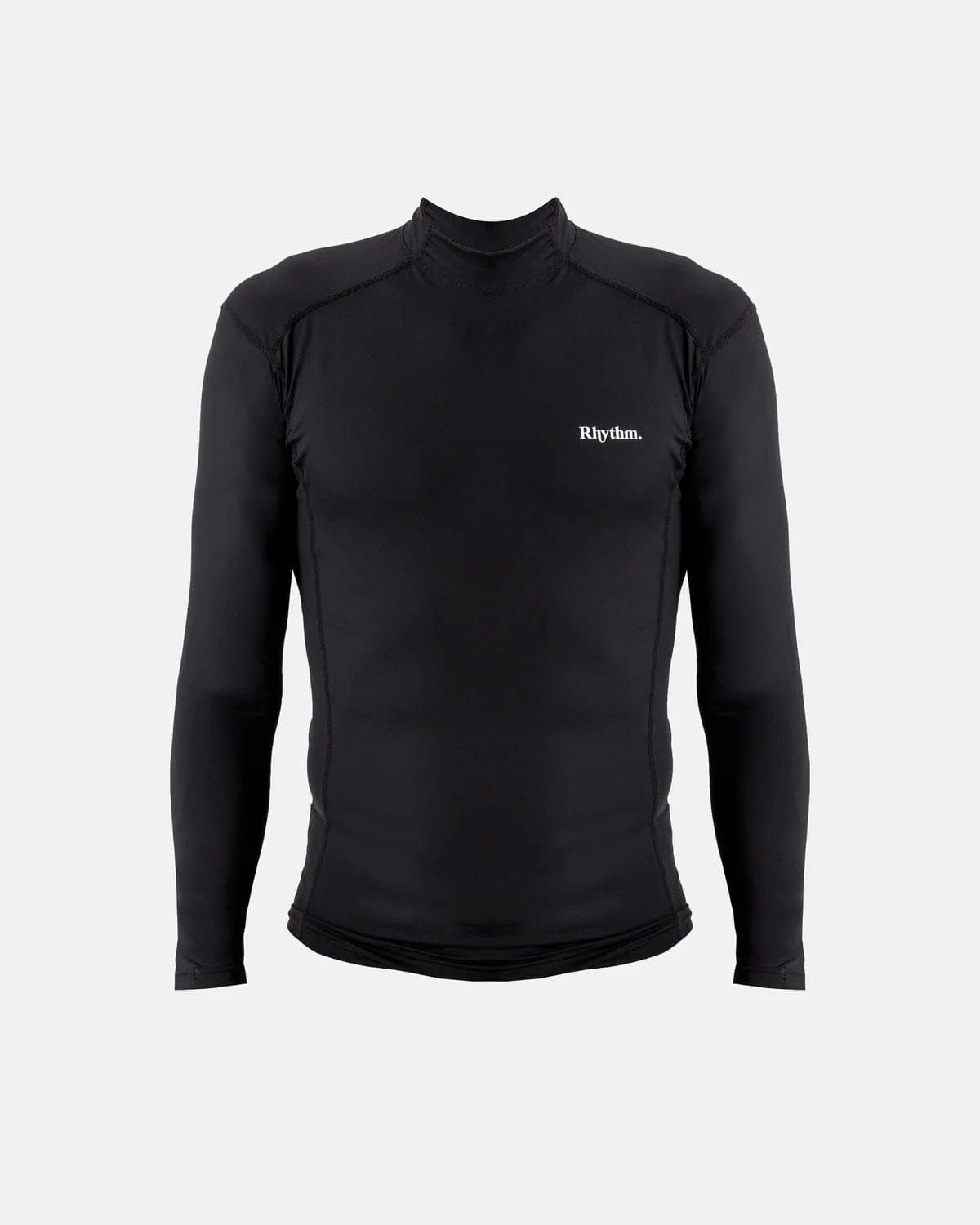 Rhythm Mens Classic Long Sleeve Rash Shirt - Black Rhythm Dobby Ss Shirt Tobacco Splash Swimwear