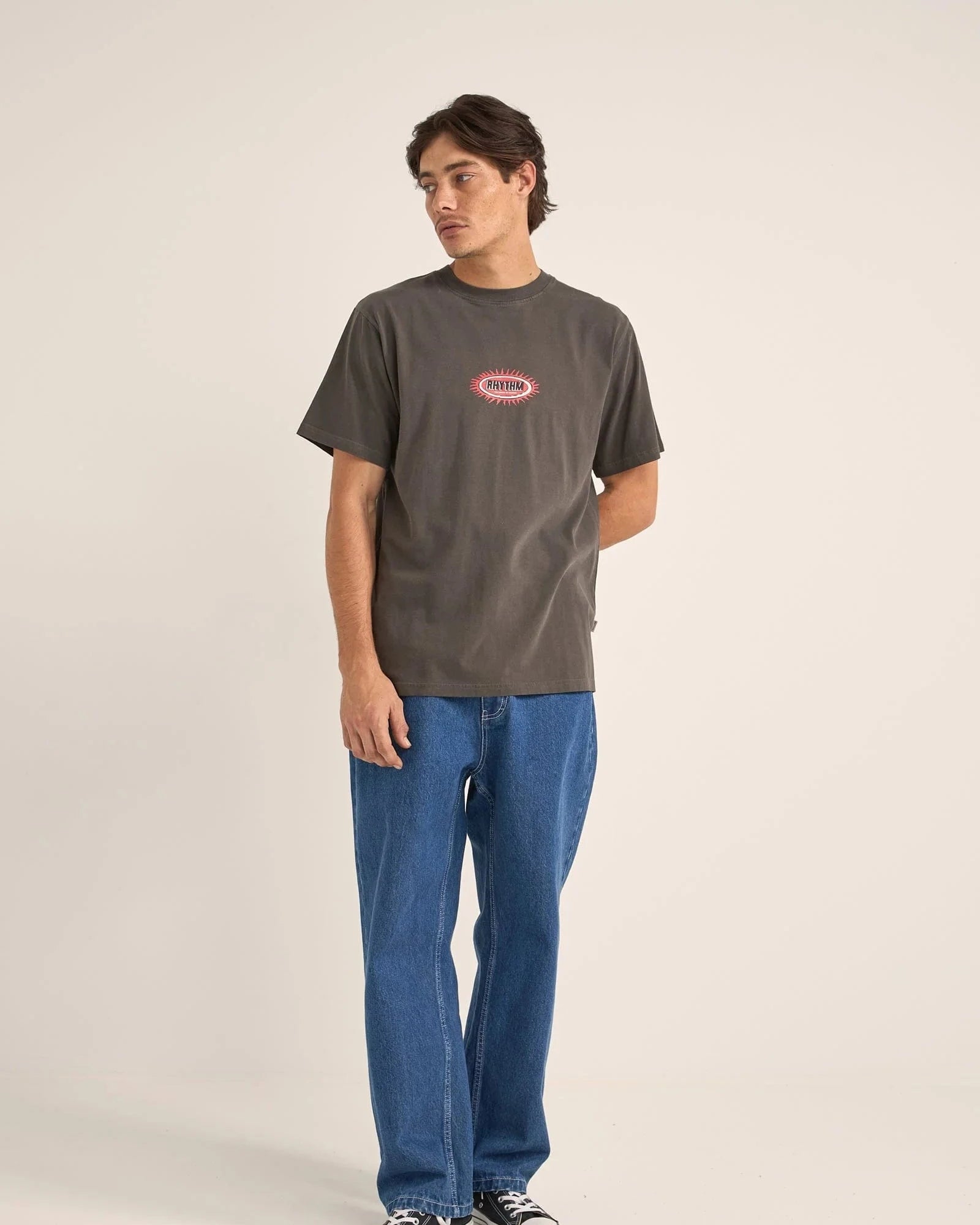 Rhythm Mens Ellipse Sun SS T-Shirt - Vintage Black Rhythm Ellipse Sun SS T-Shirt - Black Splash Swimwear Mens