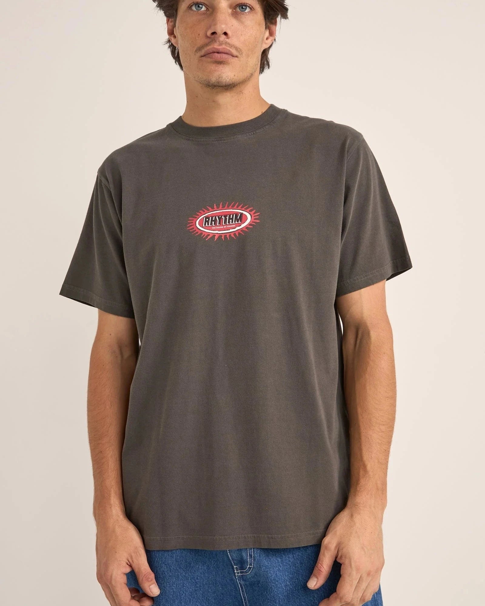 Rhythm Mens Ellipse Sun SS T-Shirt - Vintage Black Rhythm Ellipse Sun SS T-Shirt - Black Splash Swimwear Mens