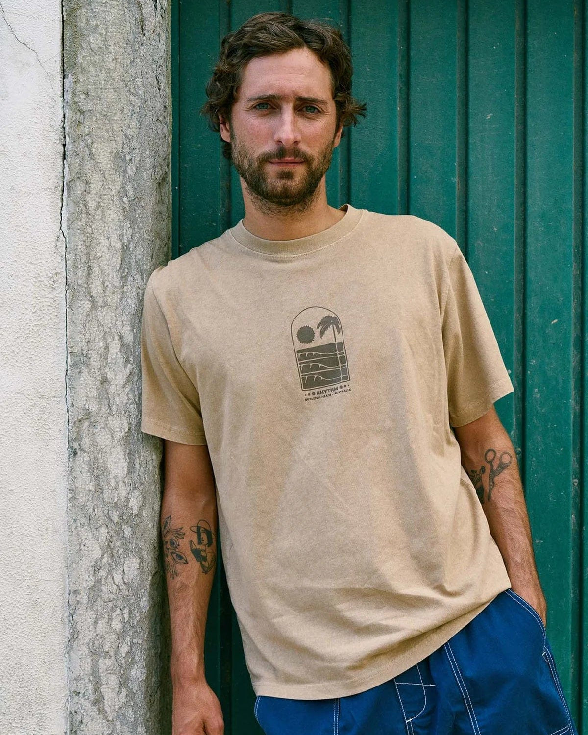 Rhythm Mens Portal Vintage T-Shirt Rhythm Portal Vintage T-Shirt Splash Swimwear