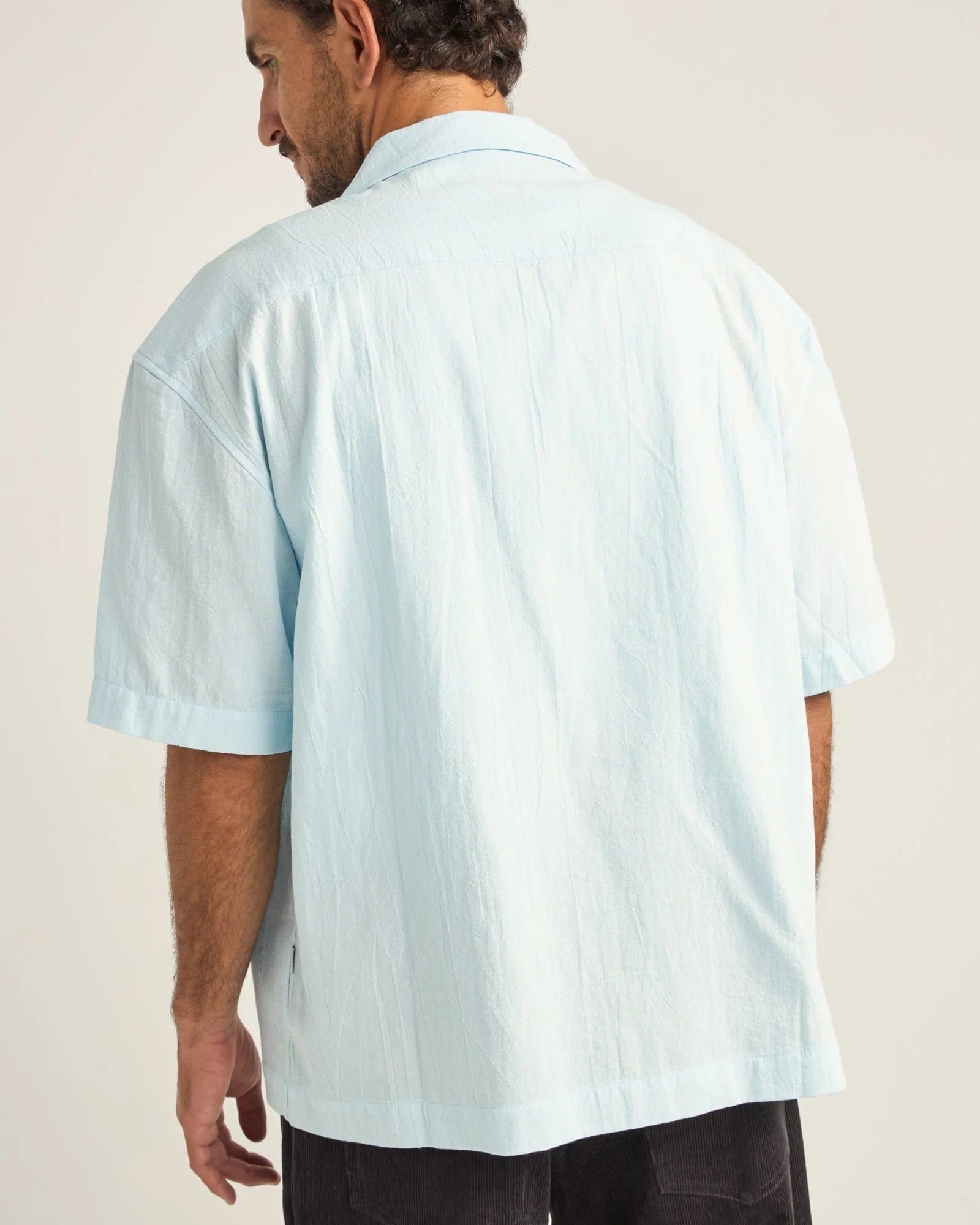 Rhythm Mens Relaxed Texture SS Shirt - Blue Rhythm Relaxed Texture SS Shirt - Blue Splash Swimwear Mens
