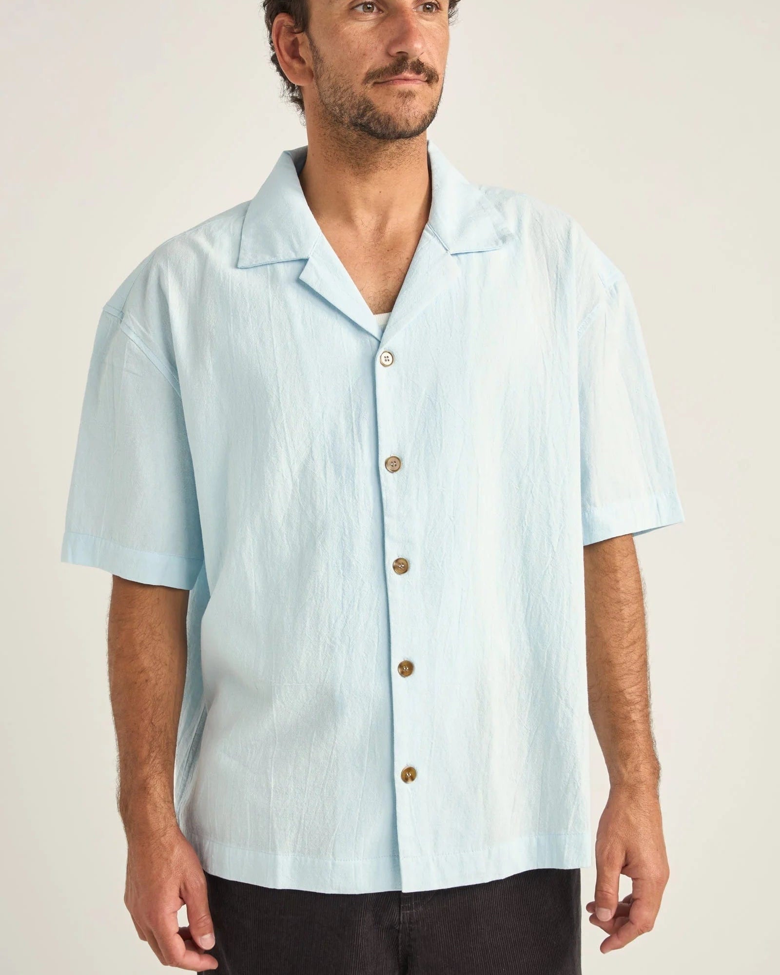 Rhythm Mens Relaxed Texture SS Shirt - Blue Rhythm Relaxed Texture SS Shirt - Blue Splash Swimwear Mens