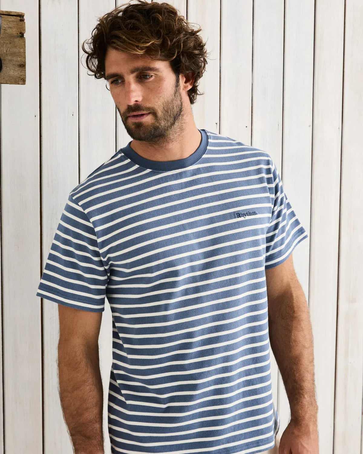 Rhythm Mens Rhythm Chasm SS T-Shirt - Multi Blue Rhythm Chasm SS T-Shirt - Multi Blue Splash Swimwear Mens Shirt