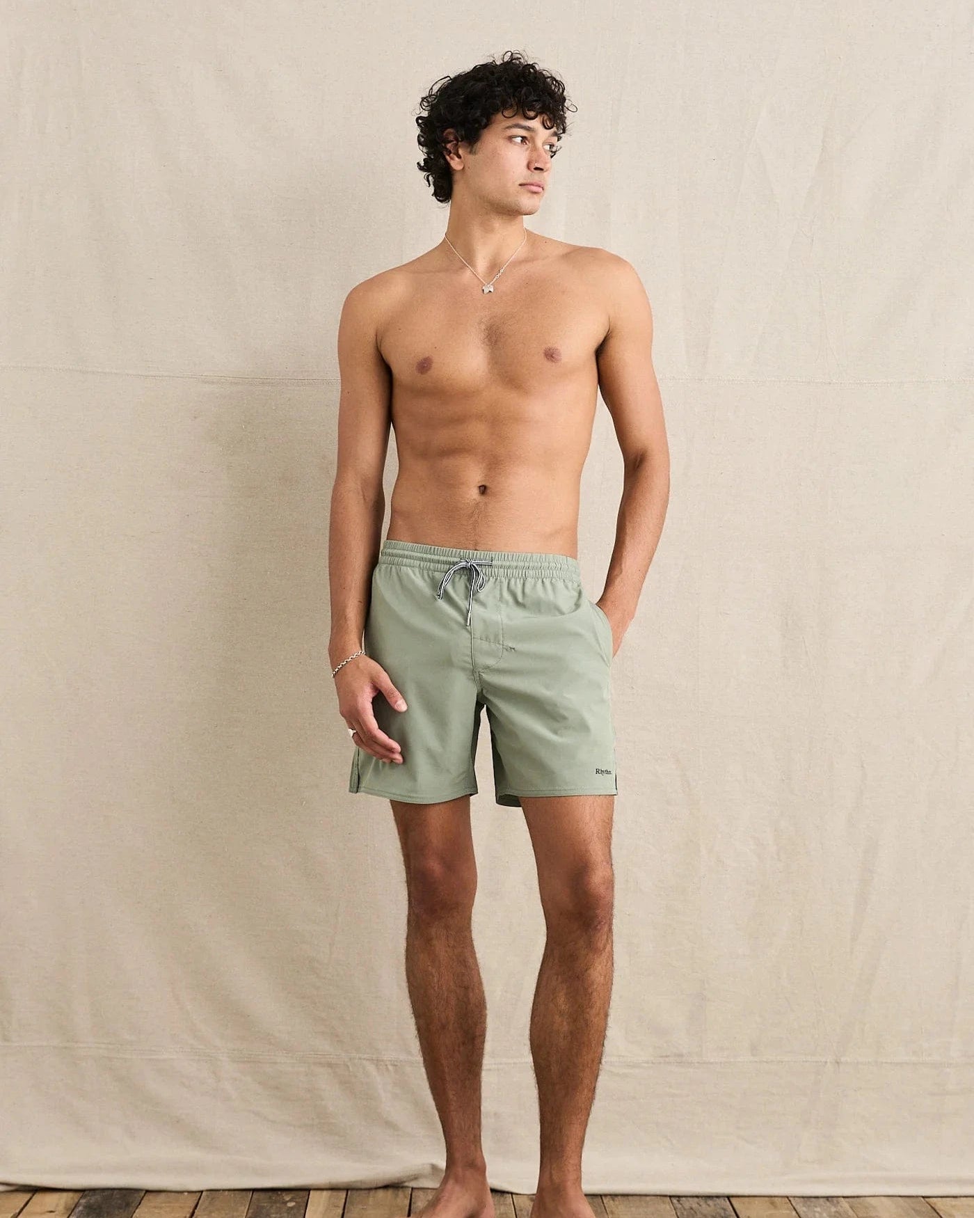 Rhythm Mens Rhythm Classic Beach Short - Seafoam Rhythm Classic Beach Short - Seafoam Splash Swimwear Mens