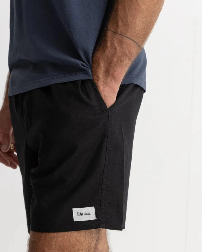Rhythm Mens Rhythm Classic Linen Jam - Vintage Black Rhythm Classic Linen Jam - Vintage Black Splash Swimwear Mens