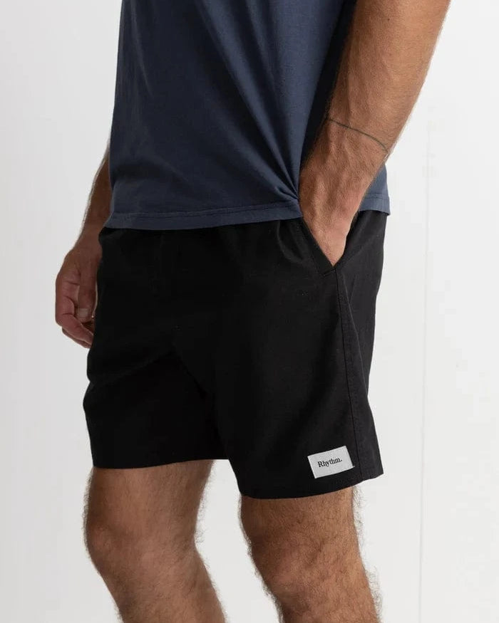 Rhythm Mens Rhythm Classic Linen Jam - Vintage Black Rhythm Classic Linen Jam - Vintage Black Splash Swimwear Mens