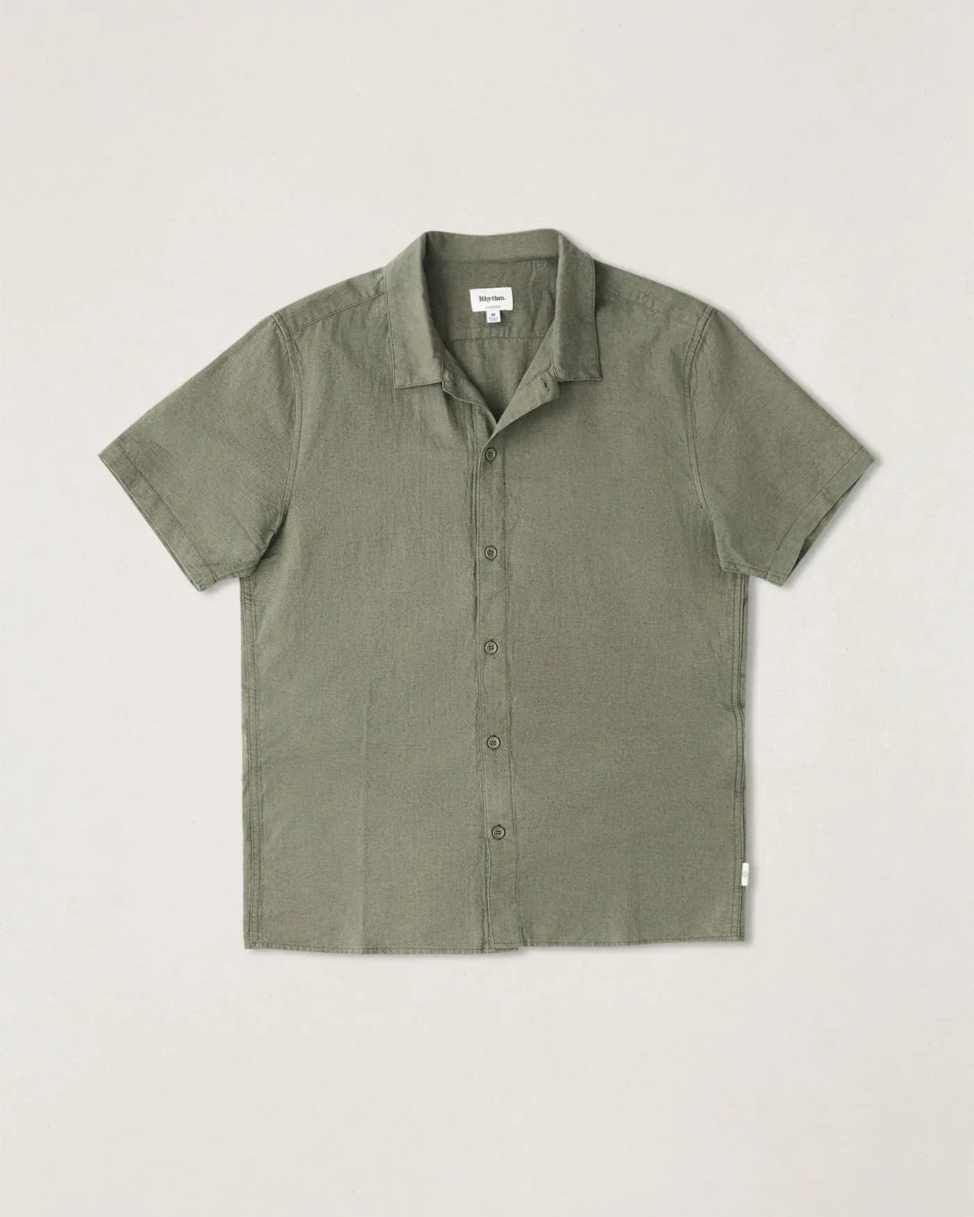 Rhythm Mens Rhythm Classic Linen Short Sleeved Shirt - Forest Green Rhythm Classic Linen Short Sleeved Shirt - Forest Green Splash Swimwear Mens