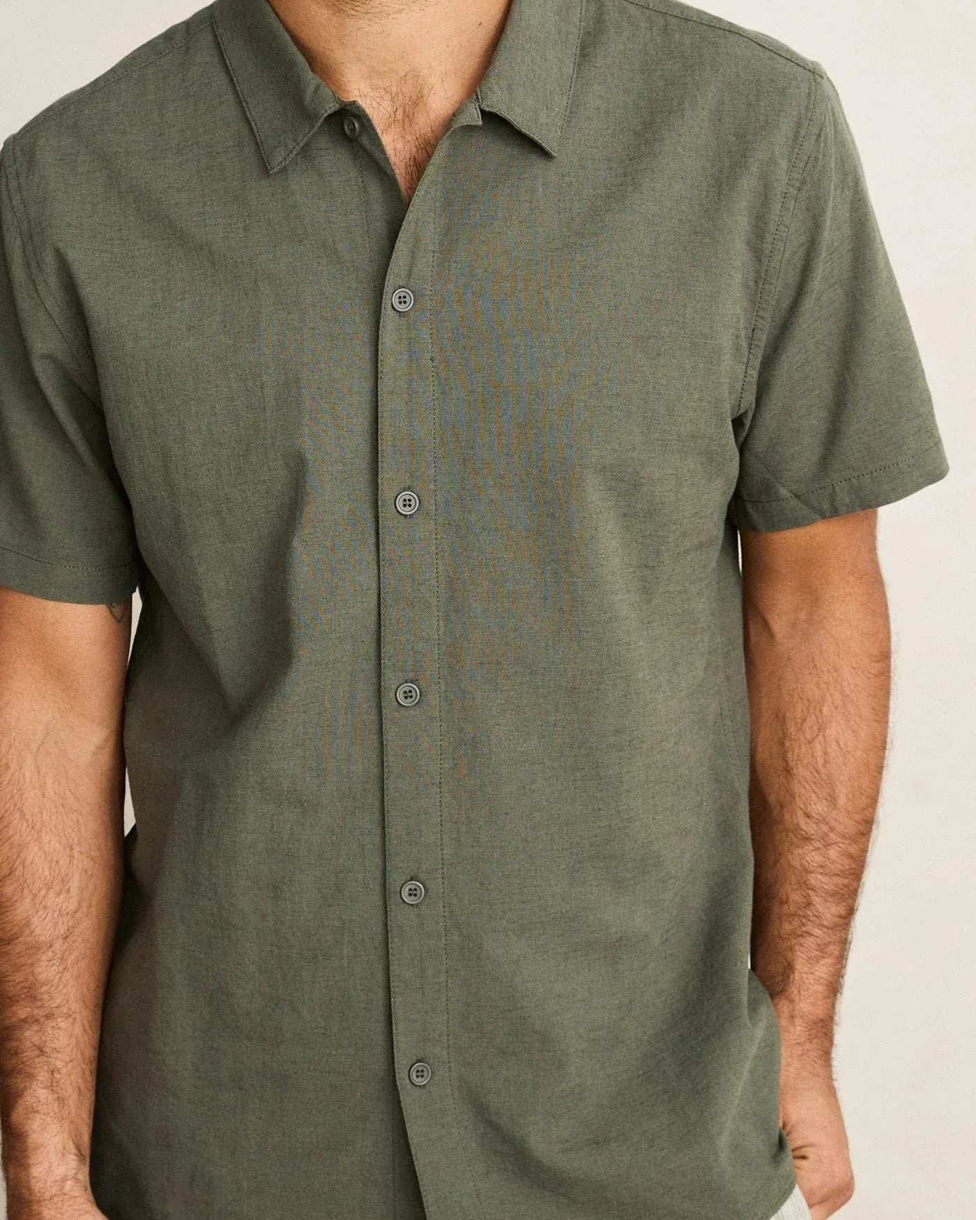 Rhythm Mens Rhythm Classic Linen Short Sleeved Shirt - Forest Green Rhythm Classic Linen Short Sleeved Shirt - Forest Green Splash Swimwear Mens