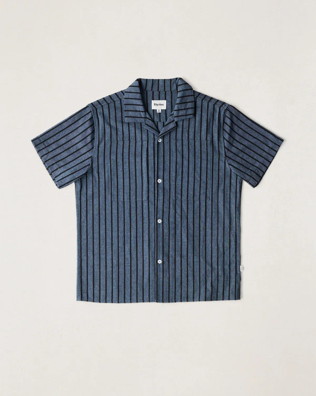Rhythm Mens Rhythm Crux SS Shirt - Indigo Stripe Rhythm Crux SS Shirt - Indigo Stripe Splash Swimwear Mens Shirt