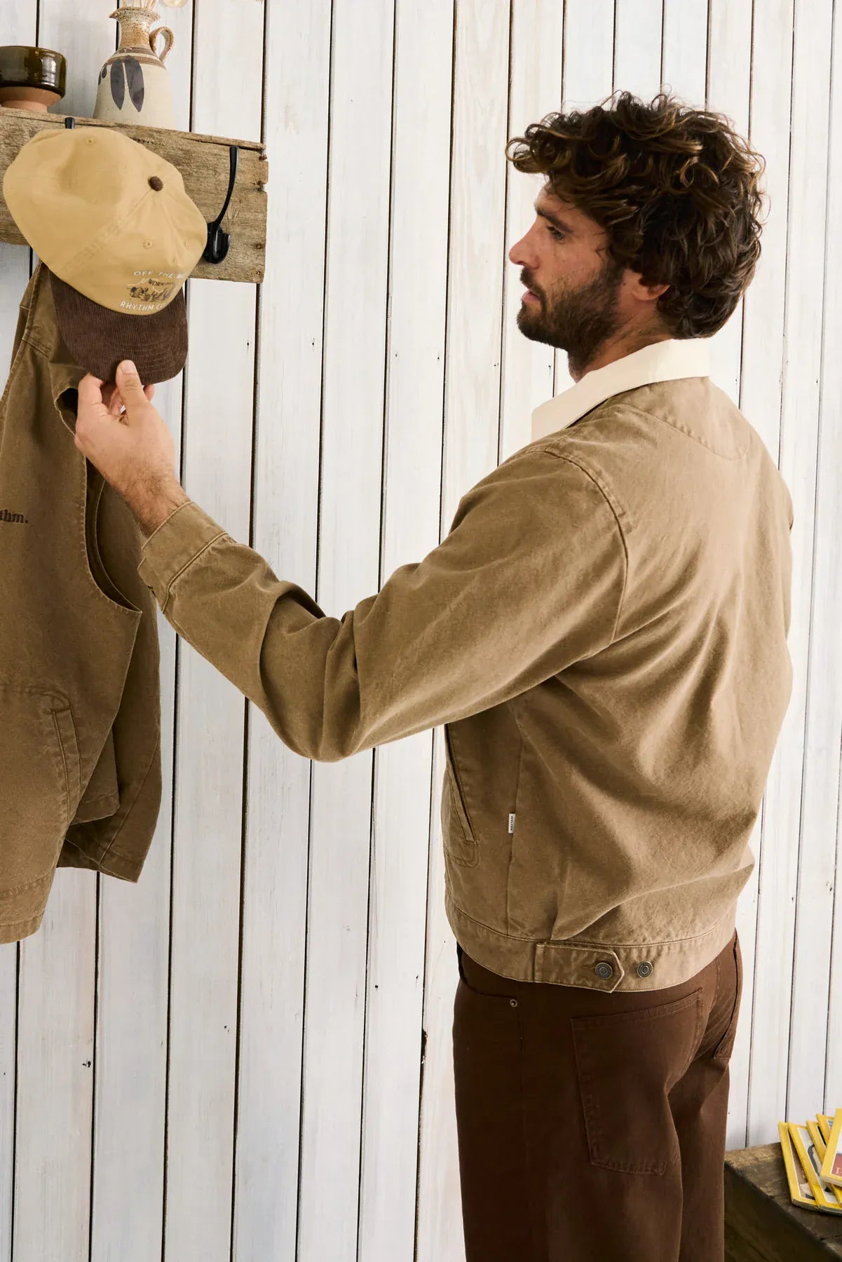 Rhythm Mens Rhythm Cultivation Canvas Jacket - Camel Rhythm Cultivation Canvas Jacket - Camel Splash Swimwear Jackets & Jumpers