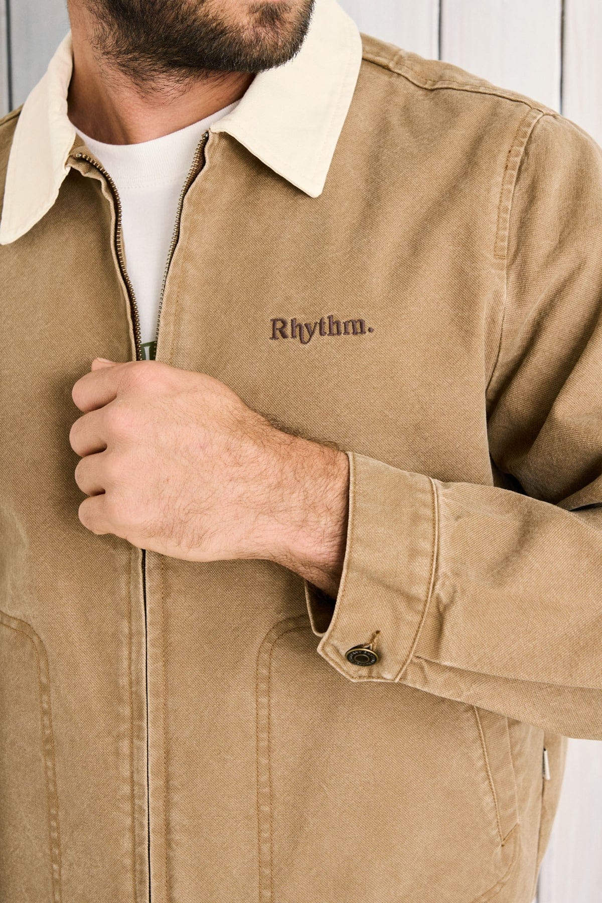 Rhythm Mens Rhythm Cultivation Canvas Jacket - Camel Rhythm Cultivation Canvas Jacket - Camel Splash Swimwear Jackets & Jumpers