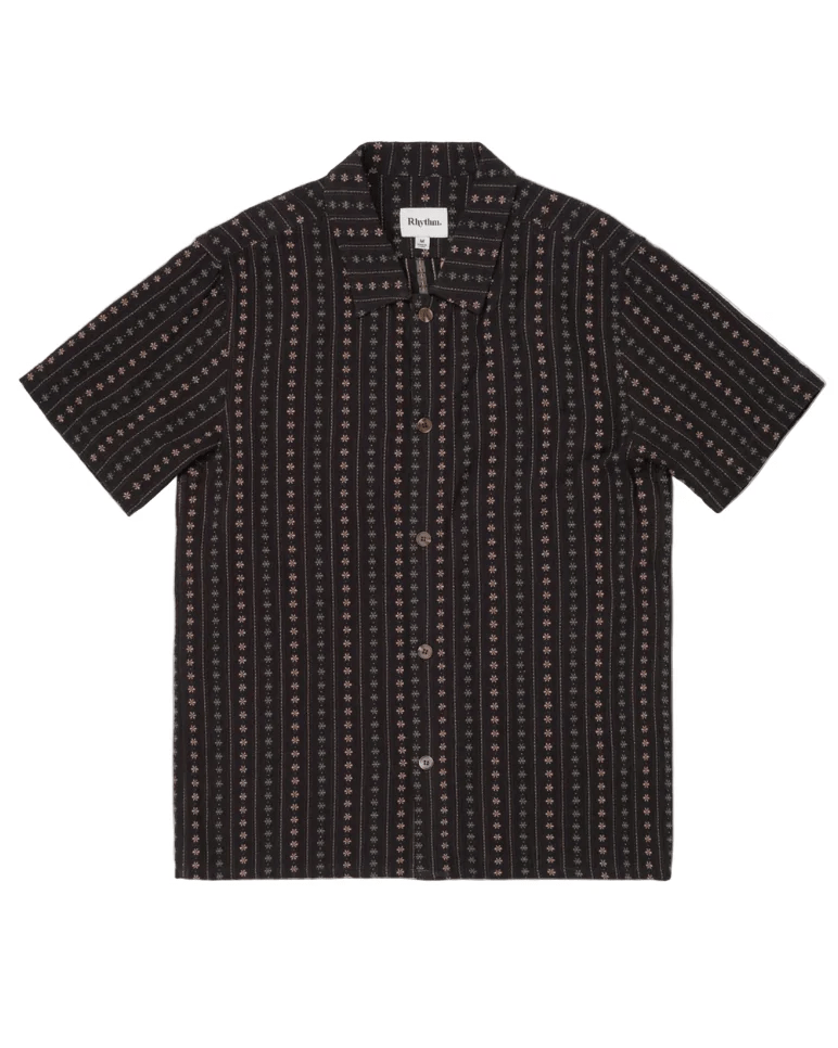 Rhythm Mens Rhythm Dakota Stripe SS Shirt - Chocolate Rhythm Dakota Stripe SS Shirt - Chocolate Splash Swimwear Mens