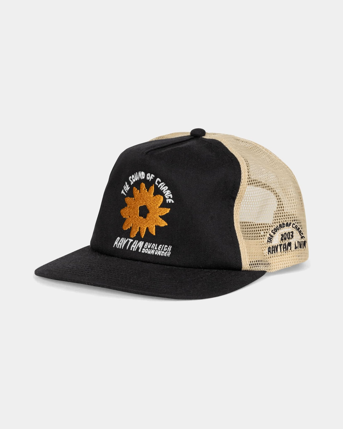 Rhythm Mens Rhythm Down Under Trucker Cap - Black 0725M-HW10-BLK Rhythm Down Under Trucker Cap - Black Splash Swimwear Hats O/S 9360397217261