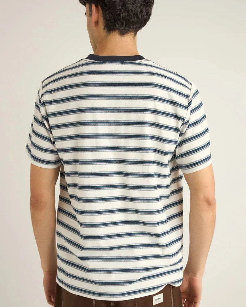 Rhythm Mens Rhythm Everyday Stripe SS T-Shirt - Vintage White Rhythm Everyday Stripe SS T-Shirt - Vintage White Splash Swimwear Mens