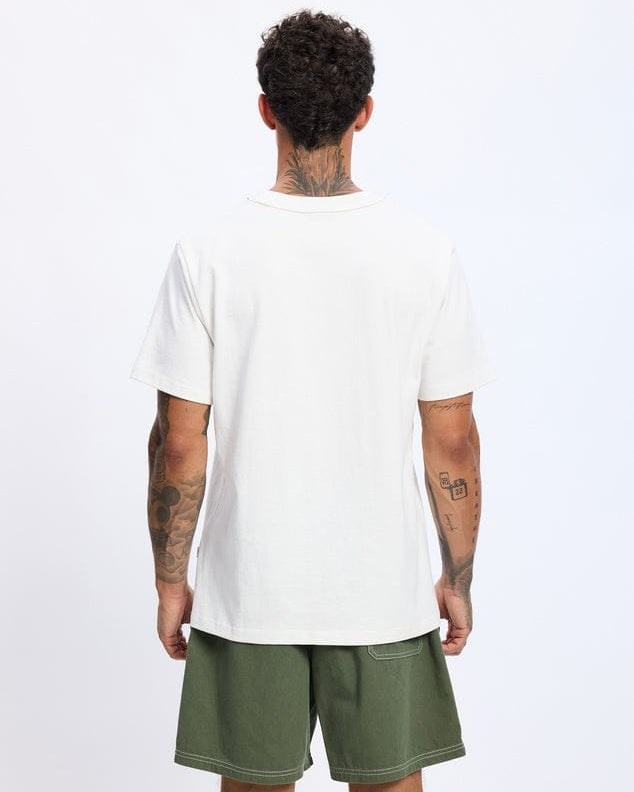 Rhythm Mens Rhythm Flagship Vintage Short Sleeved T-Shirt - Ecru Rhythm Flagship Vintage Short Sleeved T-Shirt - Ecru Splash Swimwear Mens