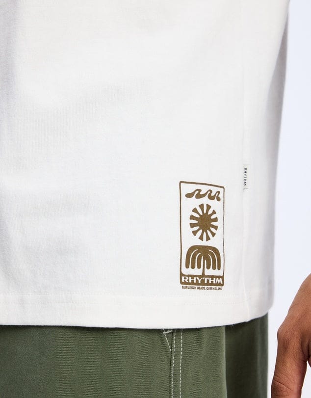 Rhythm Mens Rhythm Flagship Vintage SS T-Shirt - Ecru Rhythm Flagship Vintage SS T-Shirt - Ecru Splash Swimwear