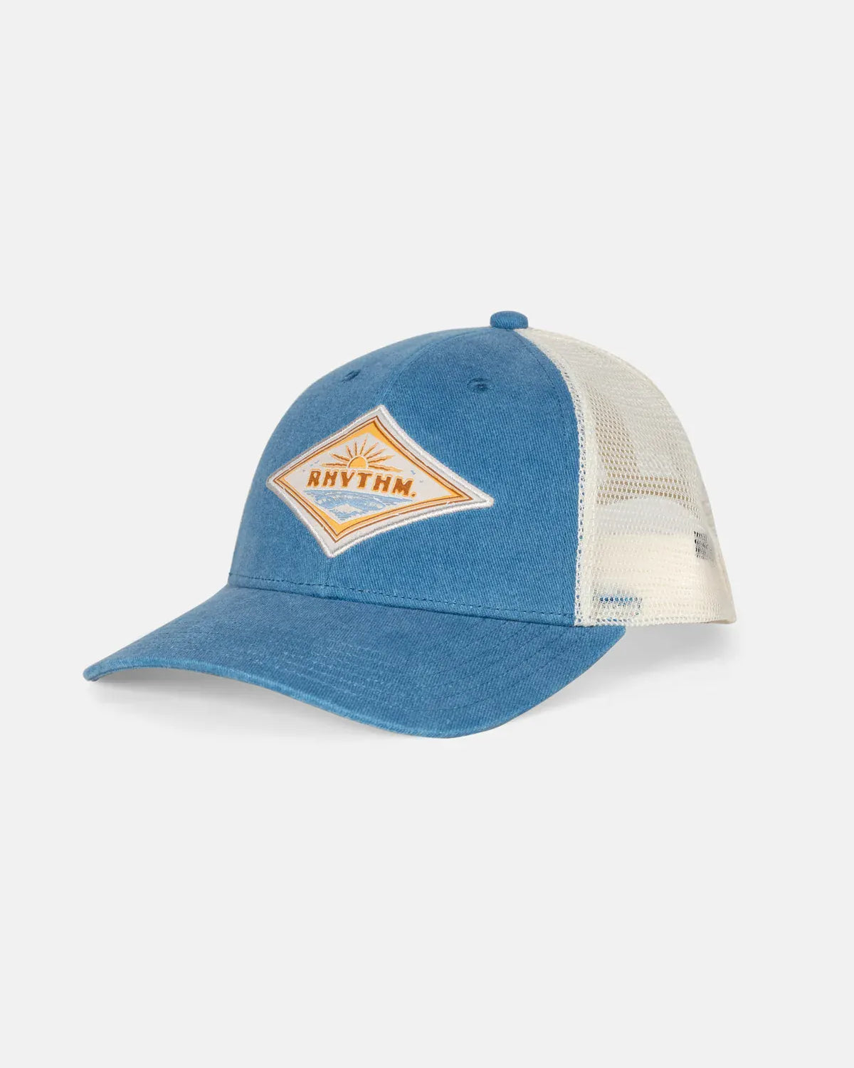 Rhythm Mens Rhythm Frame Trucker Cap- Blue 0725M-HW08-BLU Rhythm Frame Trucker Cap- Blue Splash Swimwear Hats O/S 9360397217230