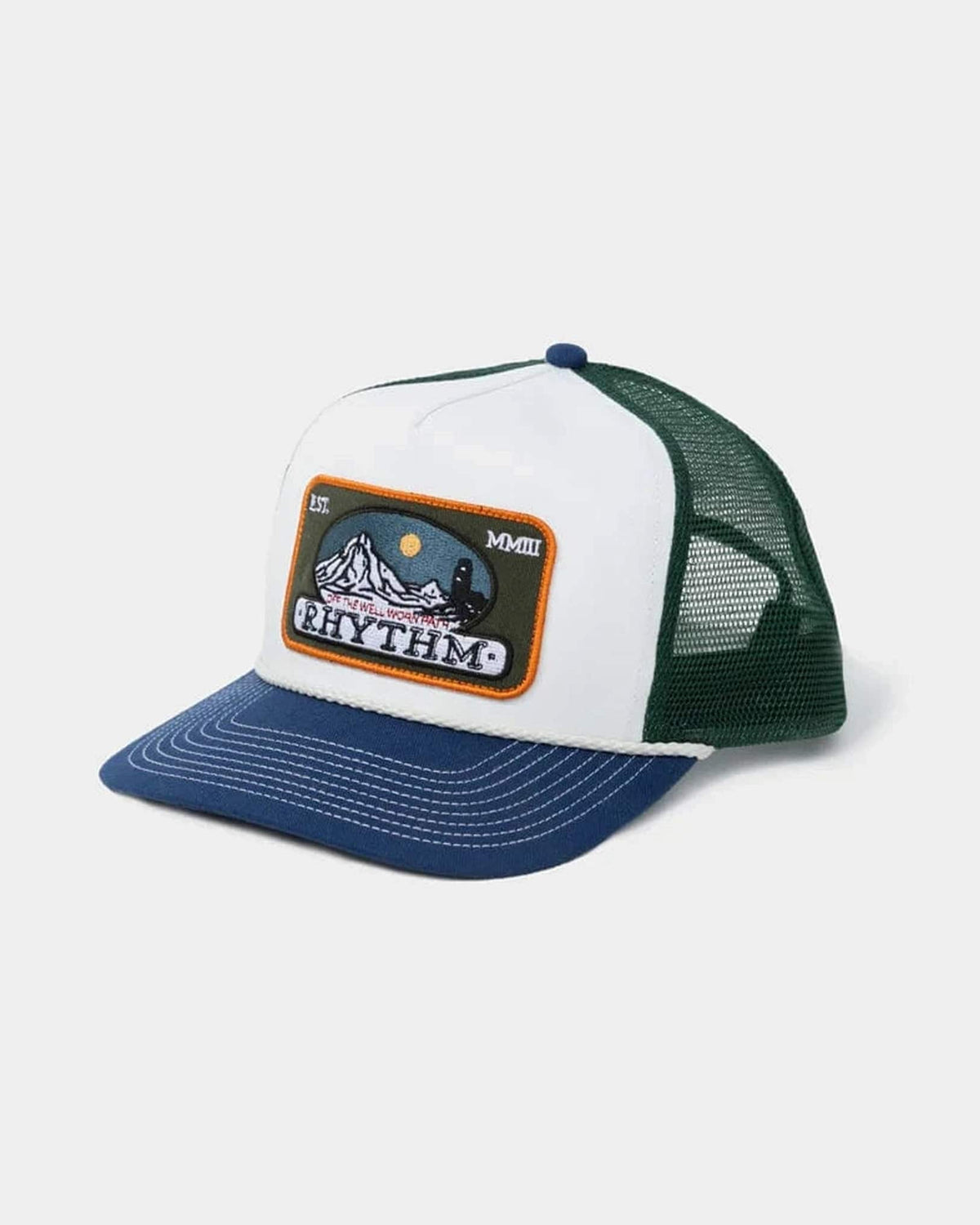 Rhythm Mens Rhythm Horizon Trucker Cap- Green 0725M-HW09-GRN Rhythm Horizon Trucker Cap- Green Splash Swimwear Hats O/S 9360397217247