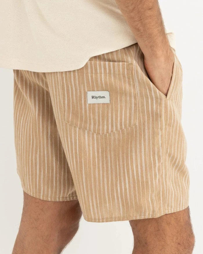 Rhythm Mens Rhythm Jacquard Linen Jam - Sand Rhythm Jacquard Linen Jam - Sand Splash Swimwear Mens