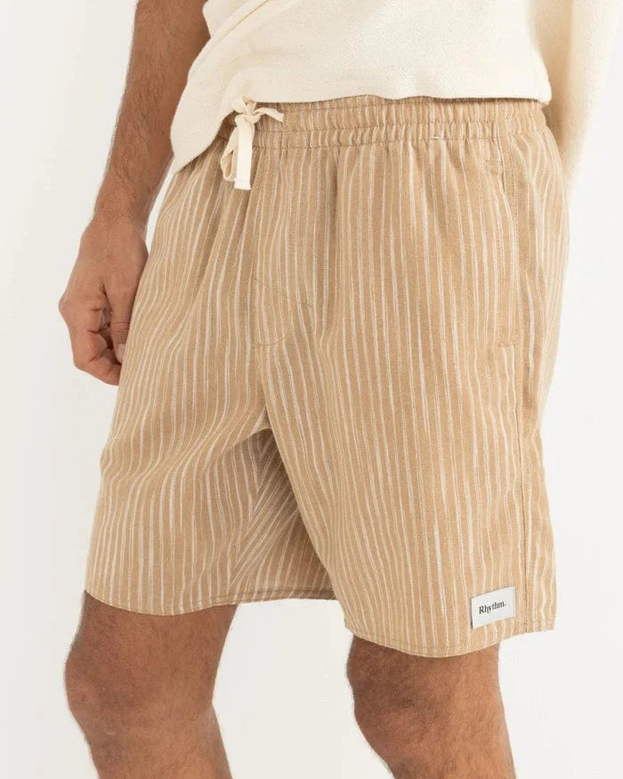 Rhythm Mens Rhythm Jacquard Linen Jam - Sand Rhythm Jacquard Linen Jam - Sand Splash Swimwear Mens