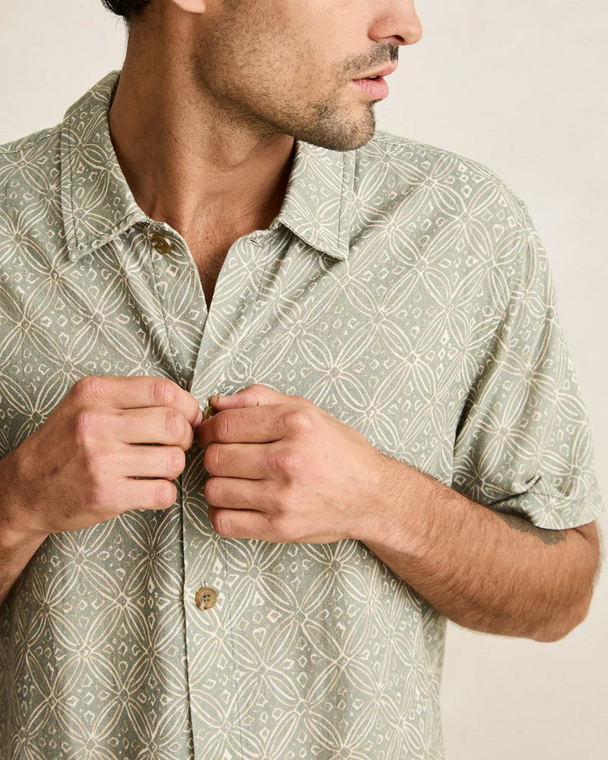 Rhythm Mens Rhythm Java SS Shirt - Olive Rhythm Java SS Shirt - Olive Splash Swimwear Mens Shirt