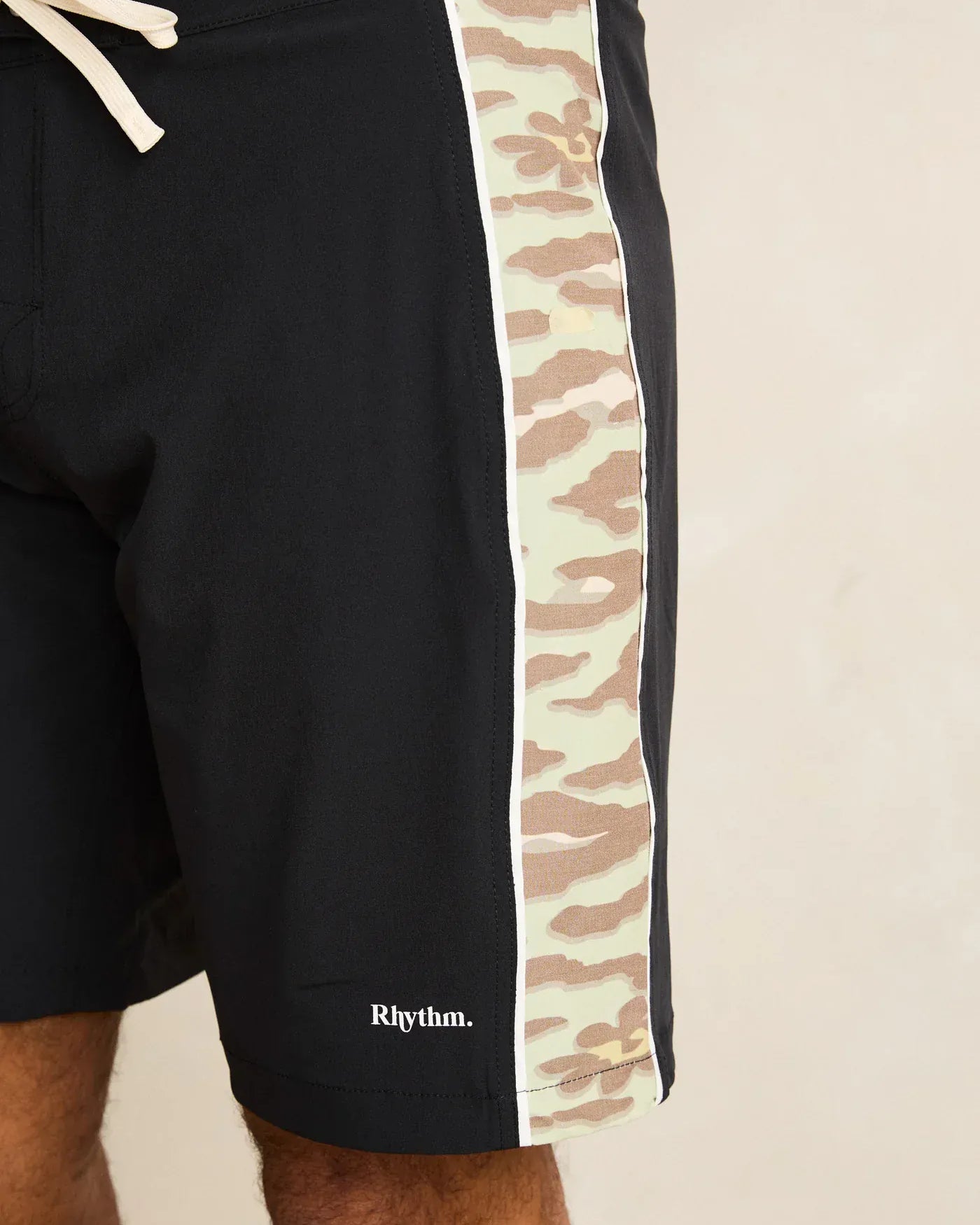 Rhythm Mens Rhythm Leo Camo Trunk - Black Rhythm Leo Camo Trunk - Black Splash Swimwear