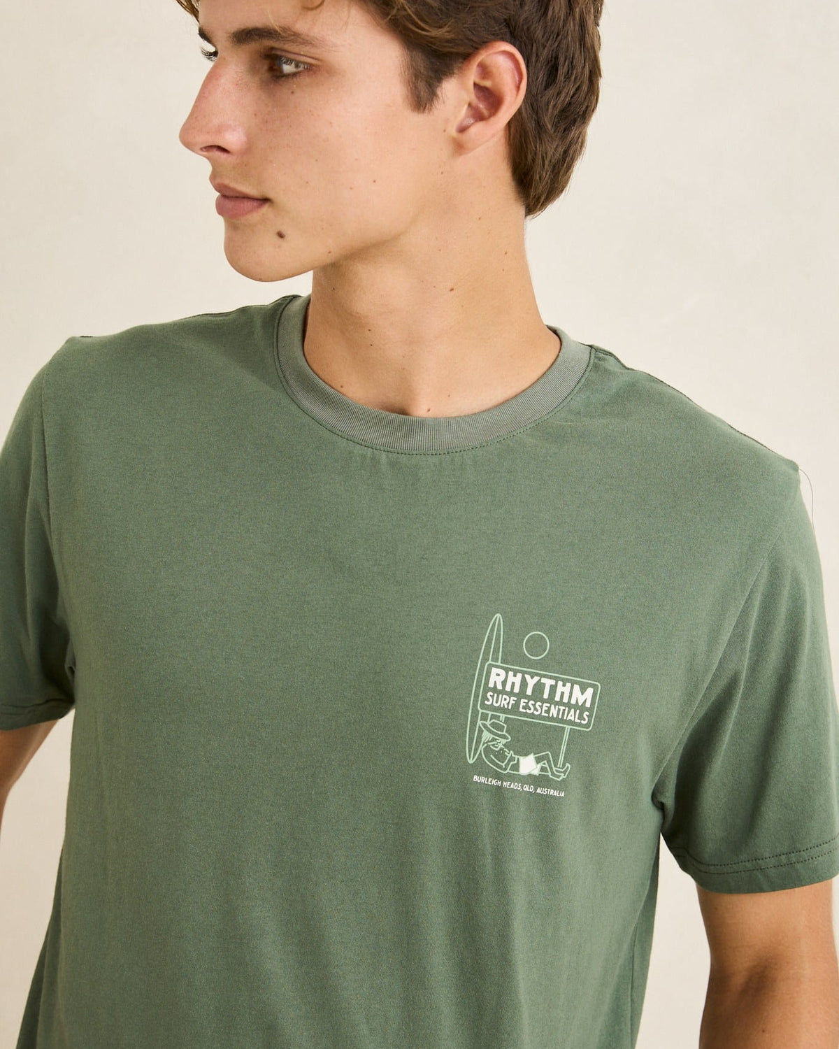Rhythm Mens Rhythm Mens Bike Wanderer SS T-Shirt - Seaweed Rhythm Mens Bike Wanderer SS T-Shirt Seaweed Splash Swimwear Mens Tee