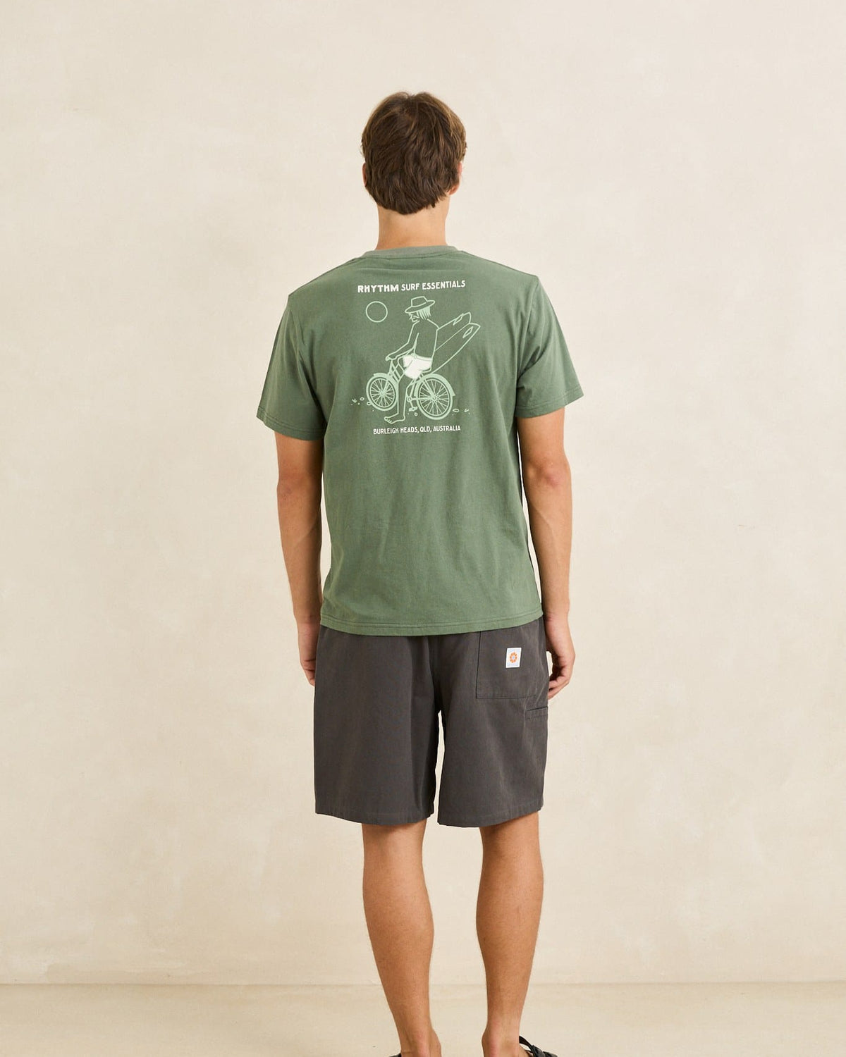 Rhythm Mens Rhythm Mens Bike Wanderer SS T-Shirt - Seaweed Rhythm Mens Bike Wanderer SS T-Shirt Seaweed Splash Swimwear Mens Tee