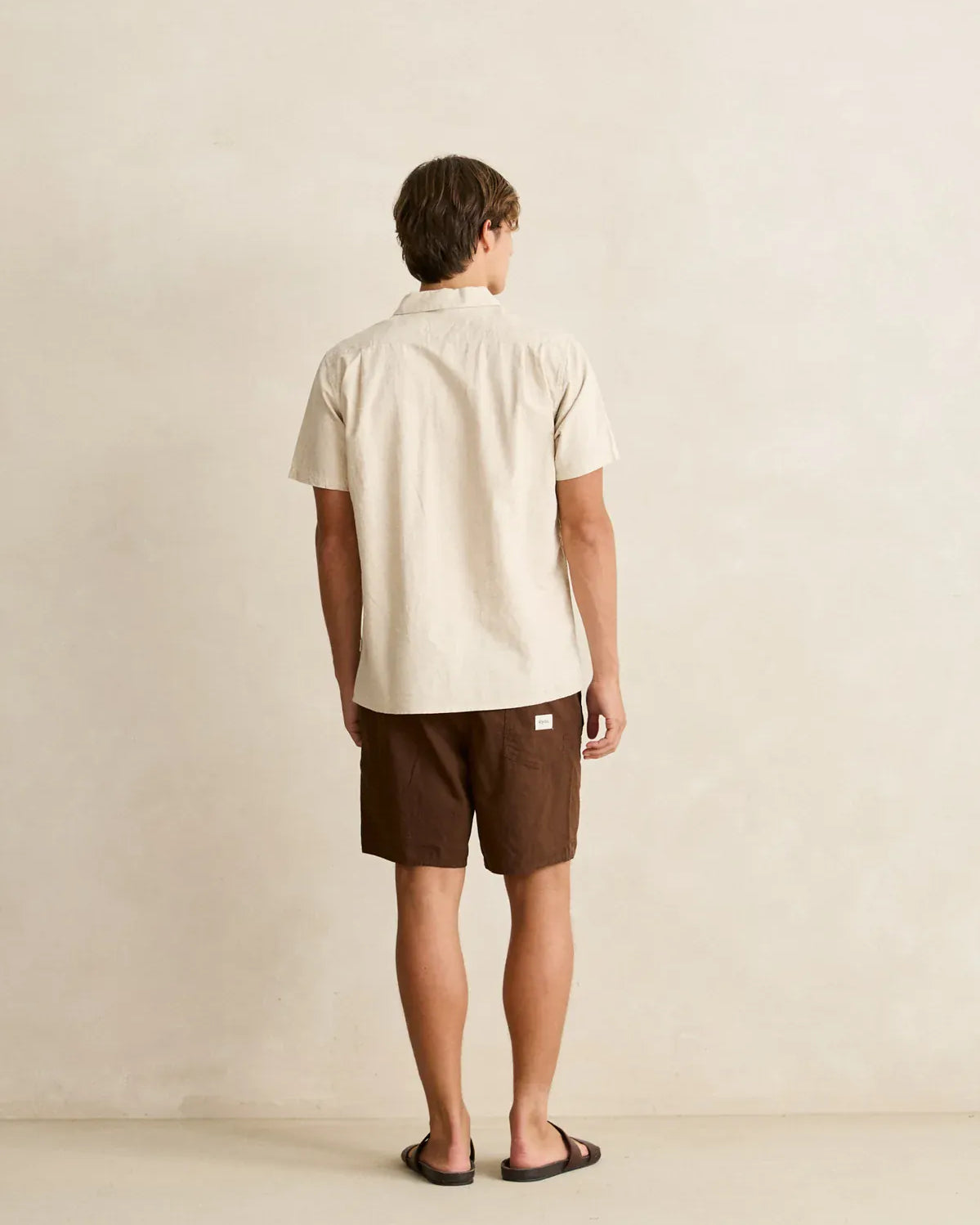 Rhythm Mens Rhythm Mens Classic Linen SS Shirt - Sand Rhythm Mens Classic Linen SS Shirt - Sand Splash Swimwear Mens Shirt