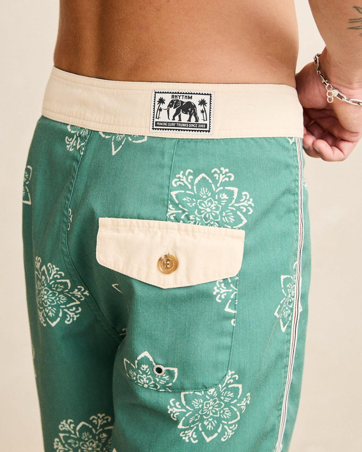 Rhythm Mens Rhythm Mens Doily Heritage Trunk - Pine Rhythm Mens Doily Heritage Trunk Pine Splash Swimwear Boardshorts