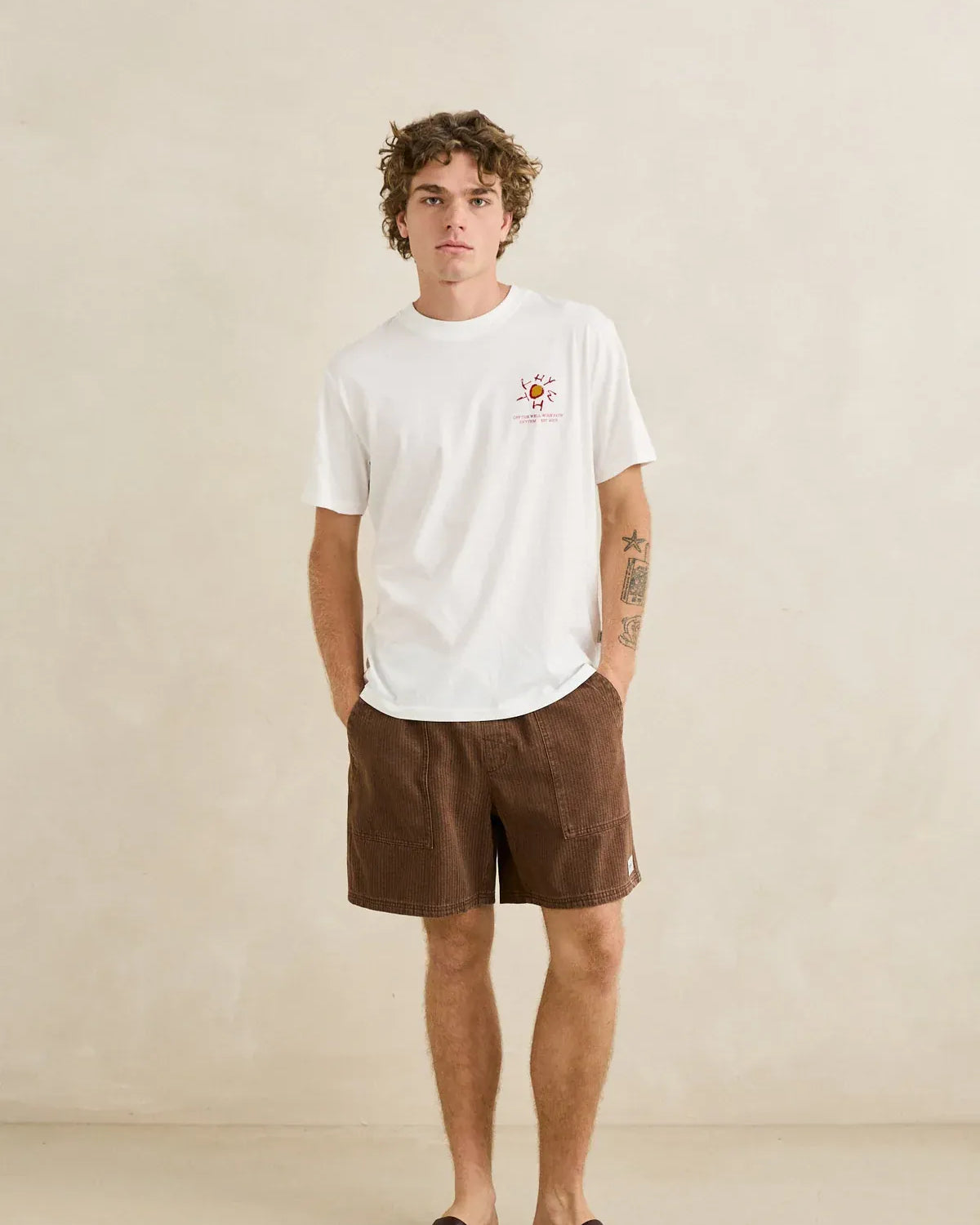 Rhythm Mens Rhythm Mens Harlan Jam - Cedar Rhythm Mens Harlan Jam - Cedar Splash Swimwear Mens Shorts