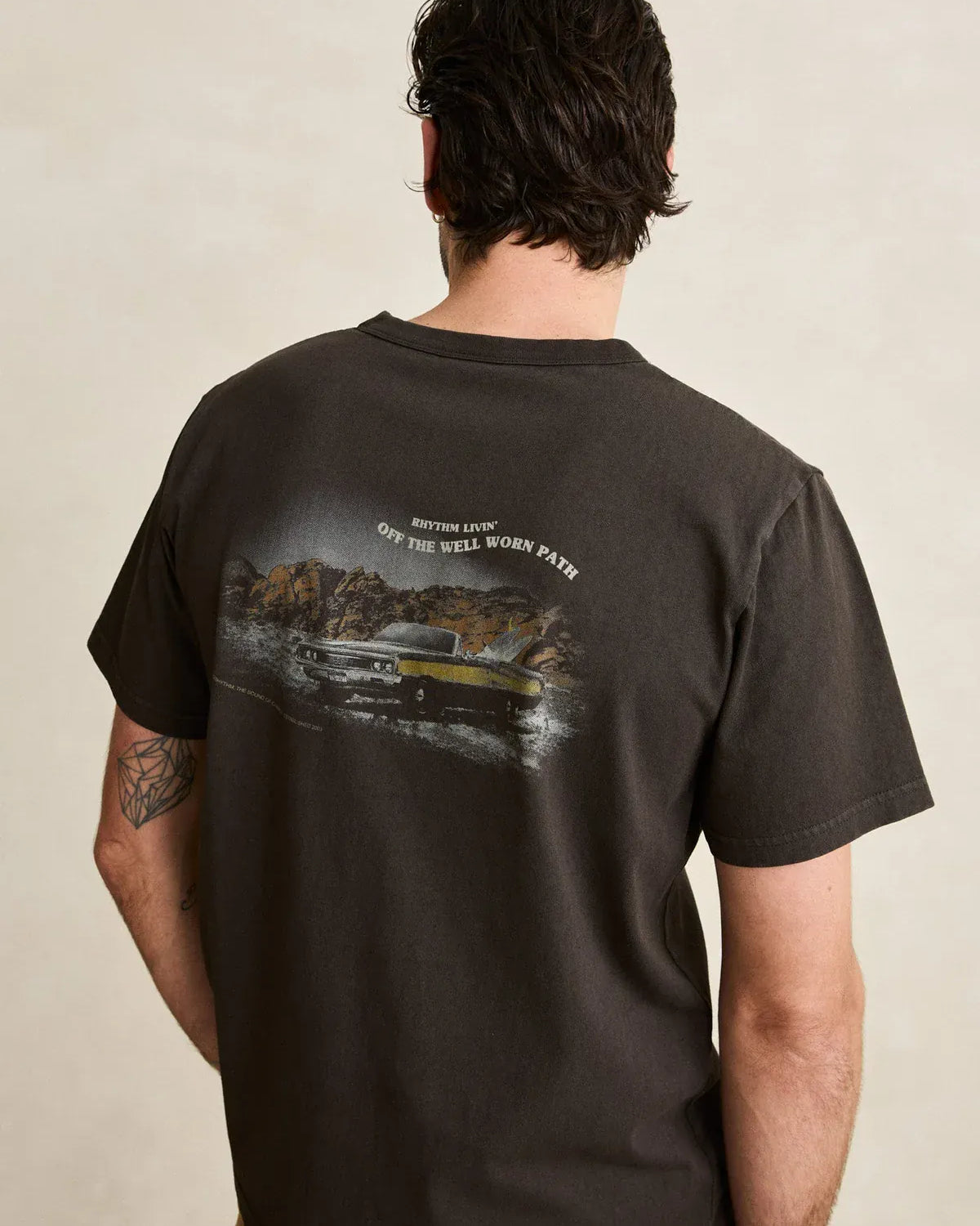 Rhythm Mens Rhythm Mens Heading West Vintage SS T-shirt - Black Rhythm Mens Heading West Vintage SS T-shirt - Black Splash Swimwear Mens Tee