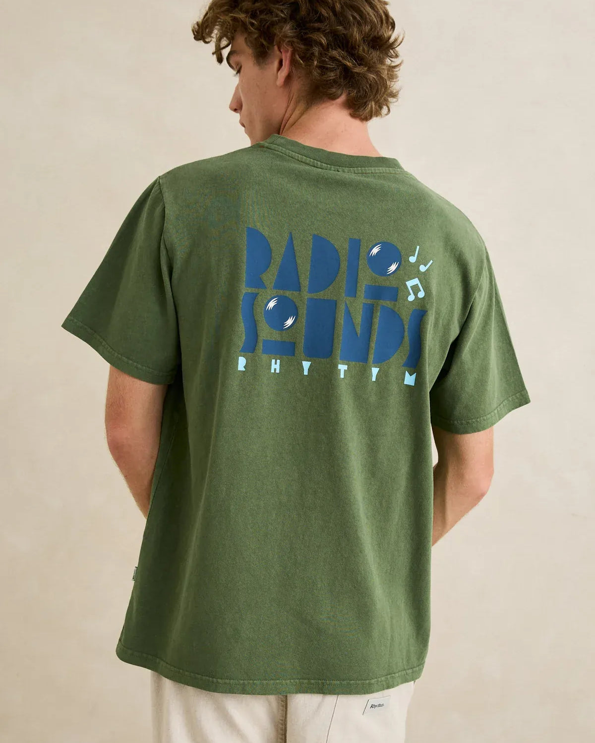 Rhythm Mens Rhythm Mens Radio Sounds Vintage SS T-shirt - Dill Rhythm Mens Radio Sounds Vintage SS T-shirt - Dill Splash Swimwear Mens Tee