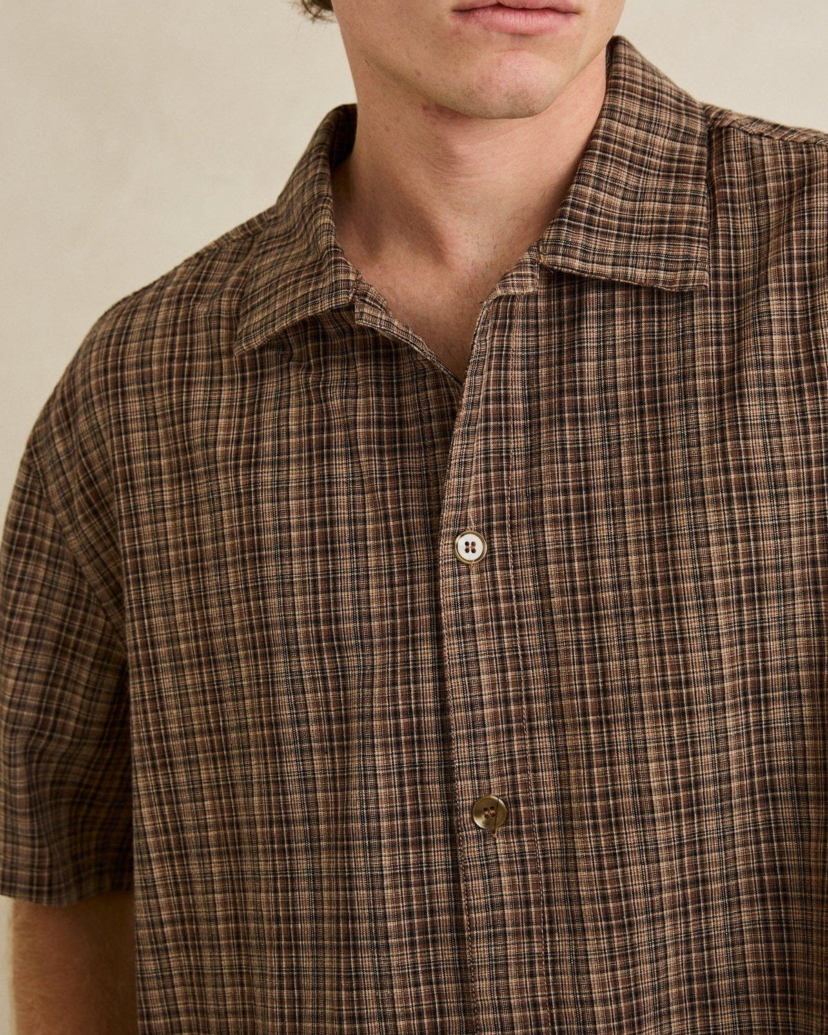 Rhythm Mens Rhythm Mens Relaxed Brady Check SS Shirt - Coffee Rhythm Mens Relaxed Brady Check SS Shirt - Coffee Splash Swimwear Mens Shirt