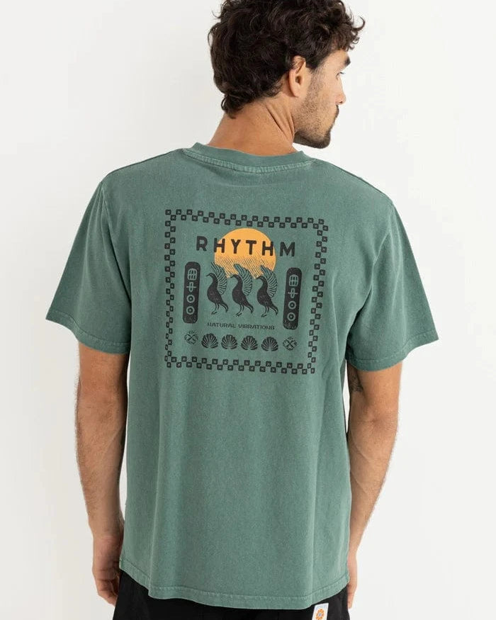 Rhythm Mens Rhythm Natural Vibrations Vintage SS T-Shirt - Vintage Green Rhythm Natural Vibrations Vintage SS T-Shirt - Vintage Green Splash Swimwear Mens