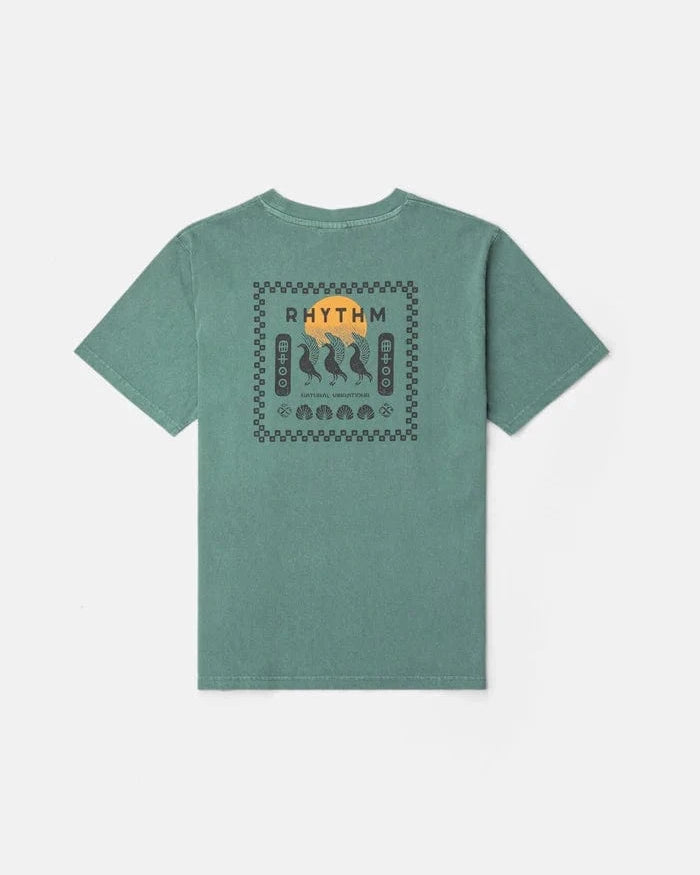 Rhythm Mens Rhythm Natural Vibrations Vintage SS T-Shirt - Vintage Green Rhythm Natural Vibrations Vintage SS T-Shirt - Vintage Green Splash Swimwear Mens