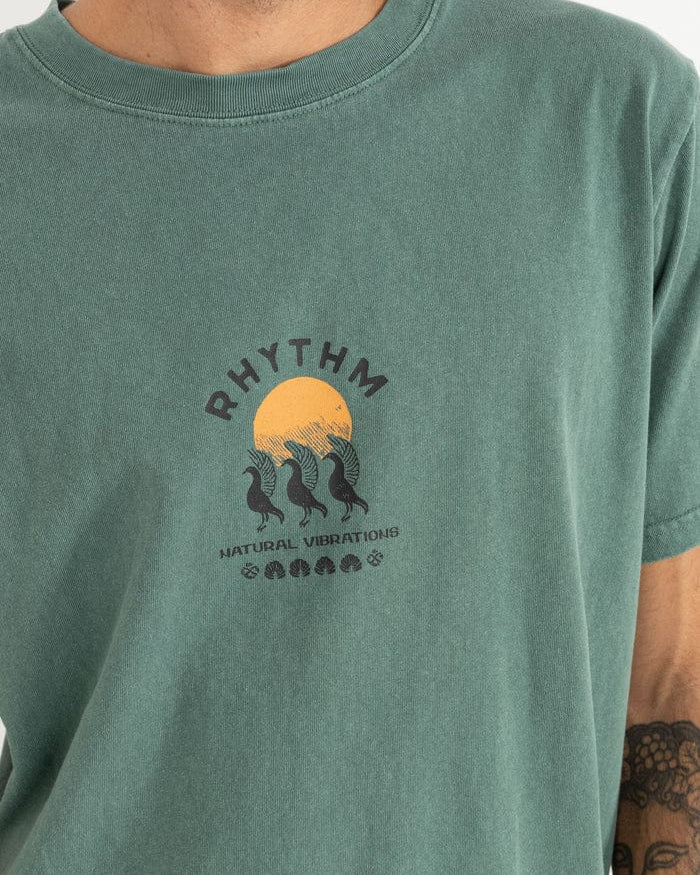 Rhythm Mens Rhythm Natural Vibrations Vintage SS T-Shirt - Vintage Green Rhythm Natural Vibrations Vintage SS T-Shirt - Vintage Green Splash Swimwear Mens