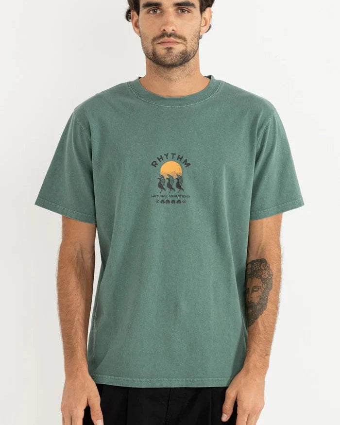 Rhythm Mens Rhythm Natural Vibrations Vintage SS T-Shirt - Vintage Green Rhythm Natural Vibrations Vintage SS T-Shirt - Vintage Green Splash Swimwear Mens