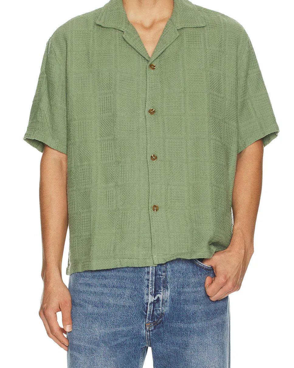 Rhythm Mens Rhythm Oasis SS Shirt - Desert Grass Rhythm Oasis SS Shirt - Desert Grass Splash Swimwear Mens