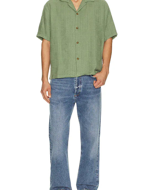 Rhythm Mens Rhythm Oasis SS Shirt - Desert Grass Rhythm Oasis SS Shirt - Desert Grass Splash Swimwear Mens