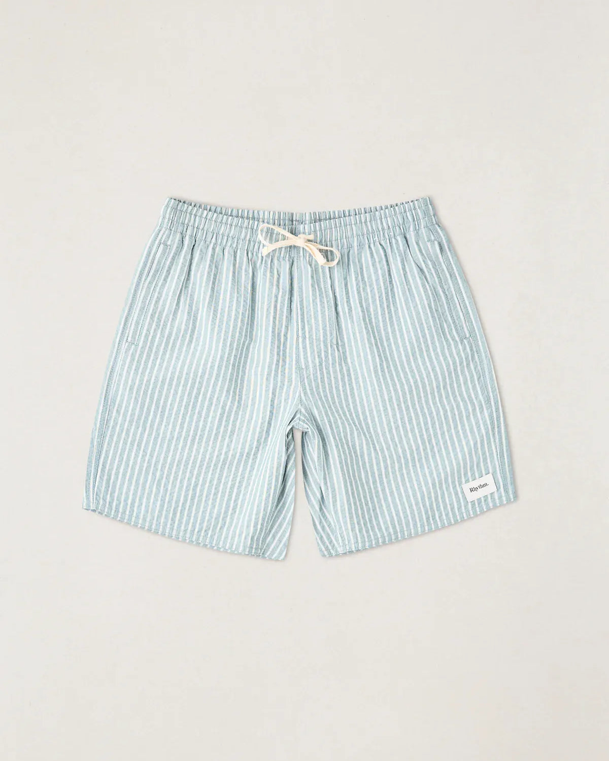 Rhythm Mens Rhythm Seersucker Stripe Jam - Pine Rhythm Seersucker Stripe Jam - Pine Splash Swimwear Mens Shorts