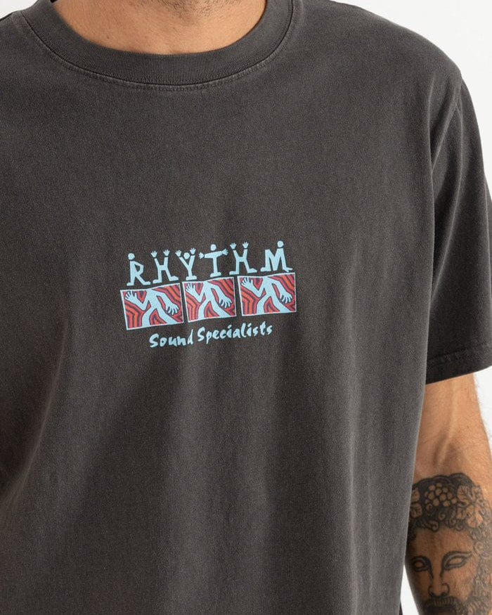 Rhythm Mens Rhythm Sound Specialist Vintage SS T-Shirt - Vintage Black Rhythm Sound Specialist Vintage SS T-Shirt - Vintage Black Splash Swimwear Mens