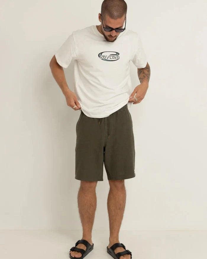 Rhythm Mens Rhythm Textured Box Jam - Olive Rhythm Textured Box Jam - Olive Splash Swimwear Mens