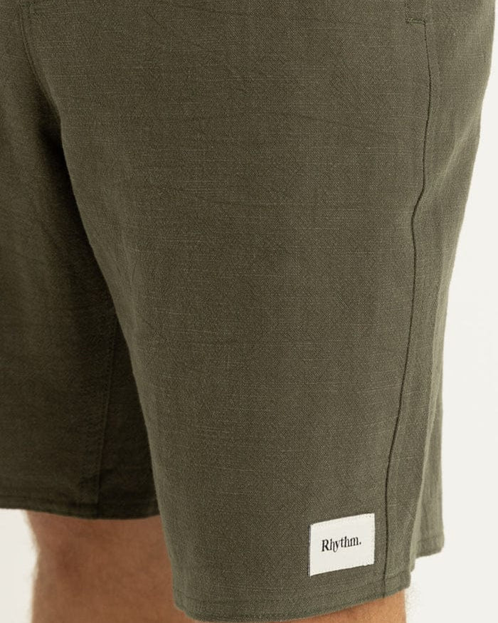 Rhythm Mens Rhythm Textured Box Jam - Olive Rhythm Textured Box Jam - Olive Splash Swimwear Mens