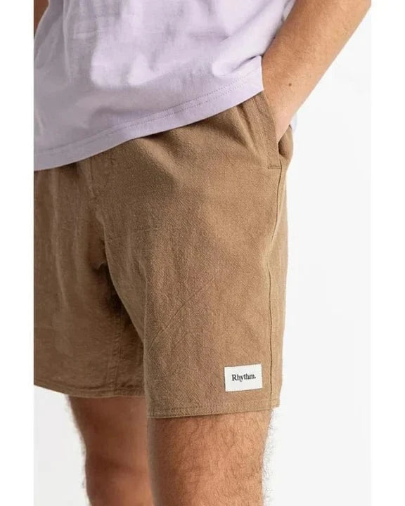 Rhythm Mens Rhythm Textured Linen Jam - Cedar Rhythm Textured Linen Jam - Cedar Splash Swimwear Mens